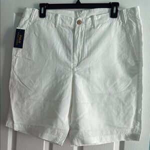 Polo by Ralph Lauren White Flat Front Shorts